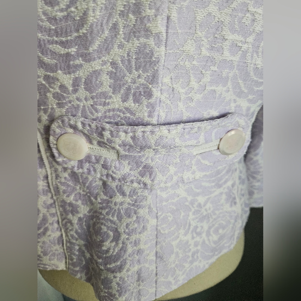 LES COPAINS Made In Italy Lilac Floral Jacket | SZ 44/8 - Picture 7 of 15